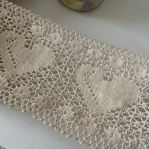 Beige cotton lace with heart design