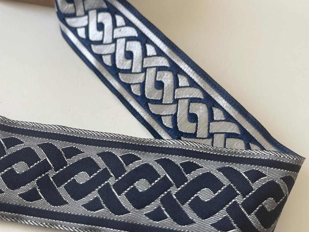 Medieval Braid Silver Blue Medieval Ribbon - Etsy