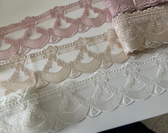 Embroidered tulle lace 8 cm