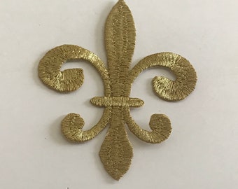 Fleur de lys thermocollant doré,fleur de lys thermocollant argent