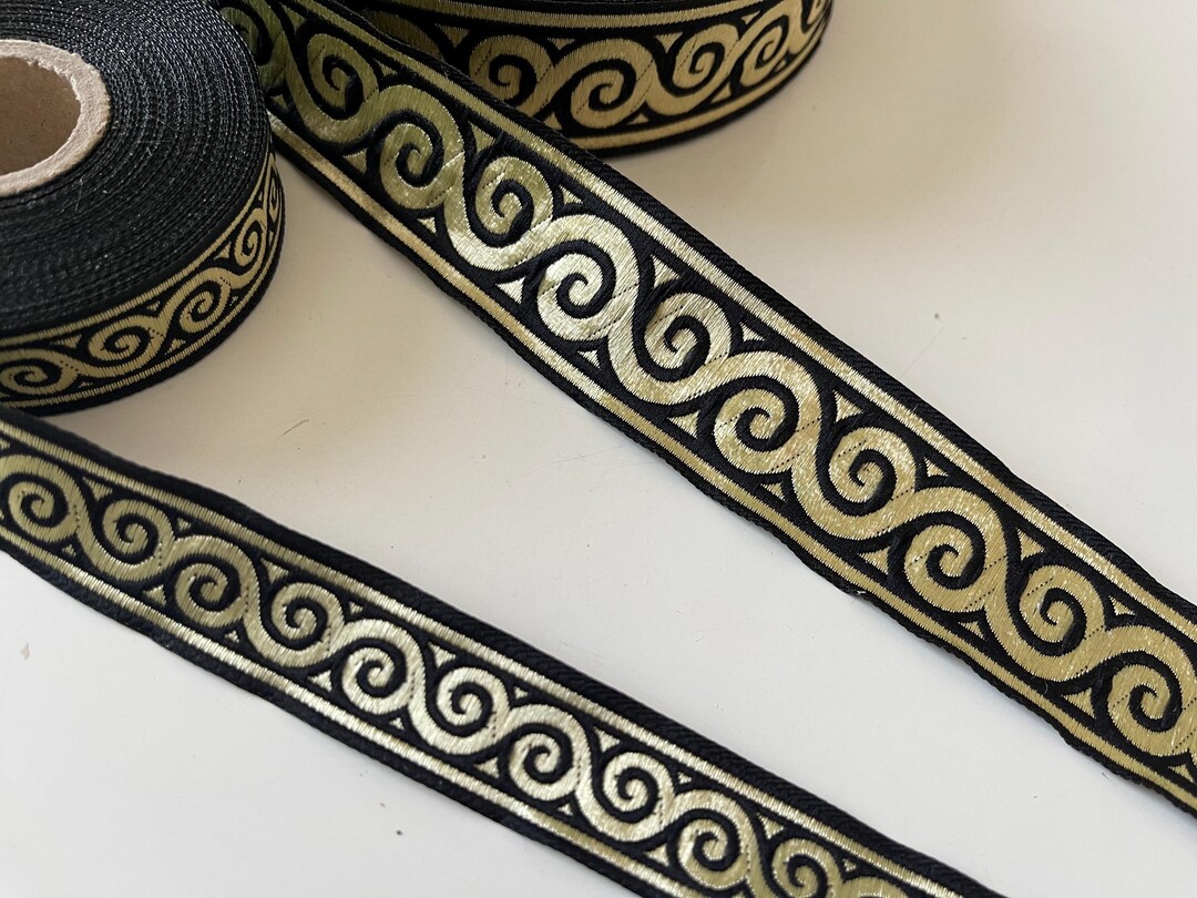 Black and Gold Medieval Braid, Medieval Ribbon - Etsy