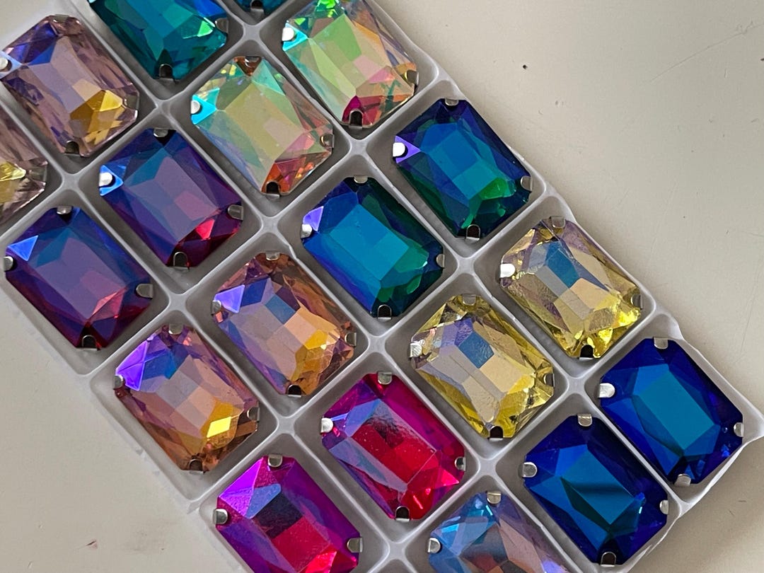 Rectangle Rhinestone Pattern 20 Rhinestones Set to Sew in Crystal Rectangle 13*18mm - Etsy