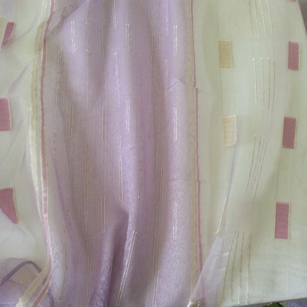 Voilage jacquard et organza 325 cm de hauteur couleur lilas