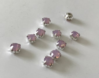 Pink rhinestones set 5 mm, crystal rhinestones to sew,