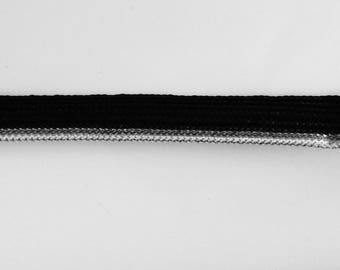 Liseraies cord silver on black ribbon sewing