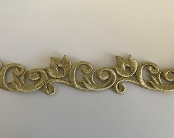 Embroidered gold border, gold applique, sewing applique,
