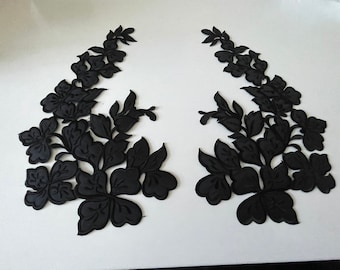 Applique a repasser thermocollant,applique noir,broderie doré,