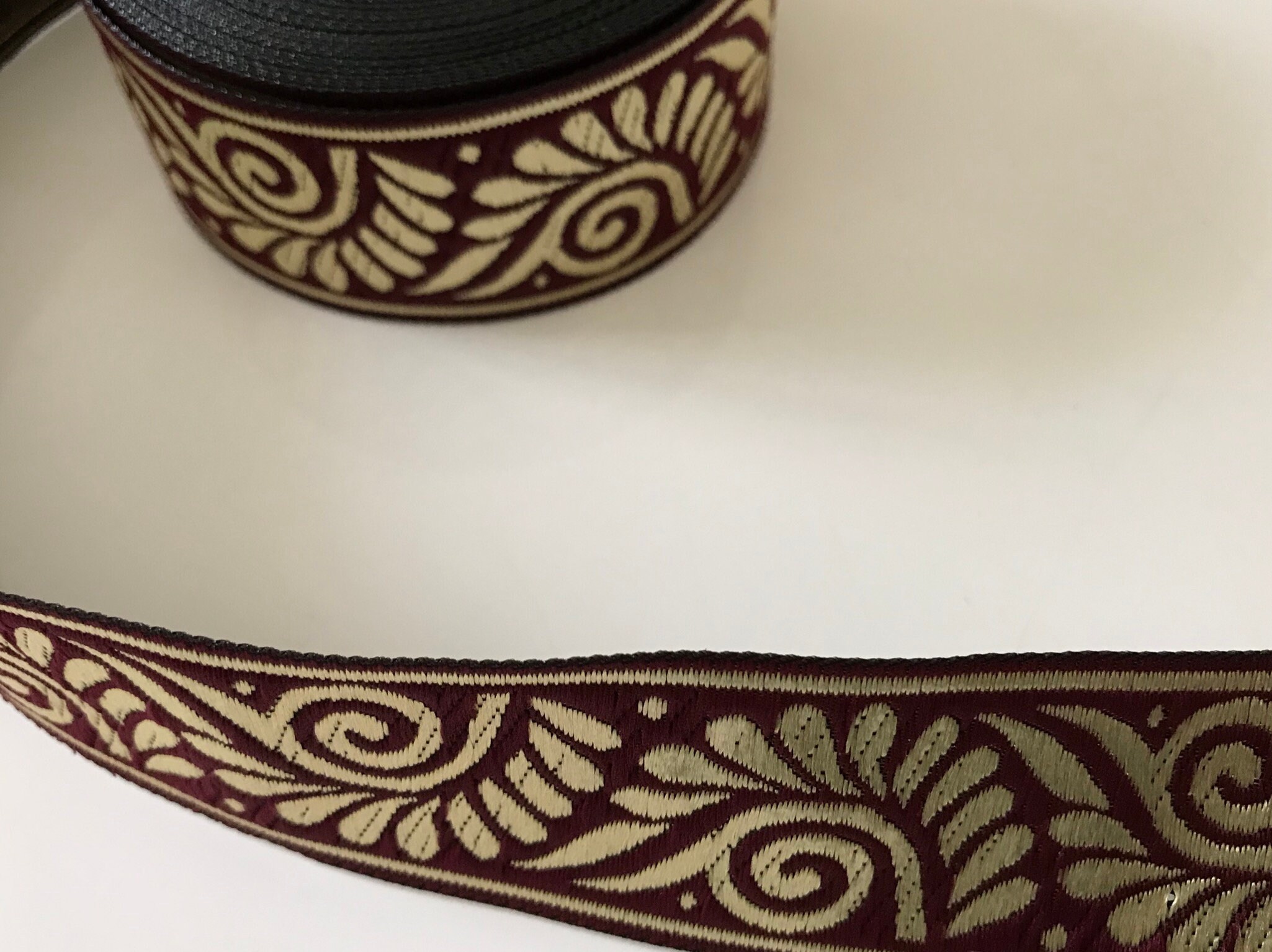 Medieval Braid, Medieval Ribbon, 3.5 Cm Wide, Burgundy Gold - Etsy