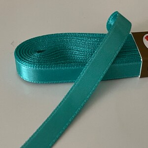 Ruban en satin 1 cm en coupon de 10 mètre vert d eau