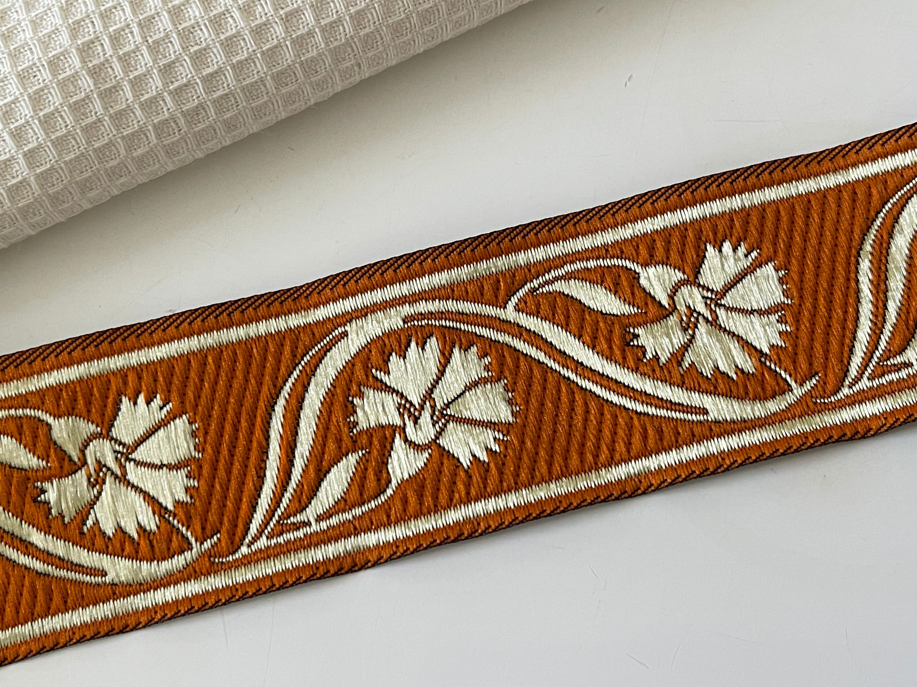 Medieval Braid Medieval Ribbon 3.5 Cm Orange and Gold - Etsy