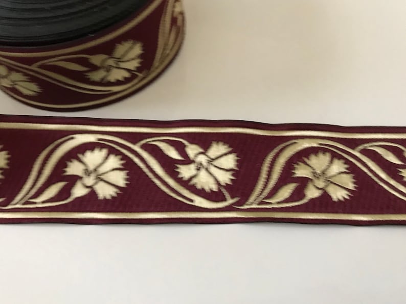 Medieval Ribbon Patterns Medieval Braid, Medieval Ribbon, 3.5 Cm Wide, Burgundy and Gold, Black ...