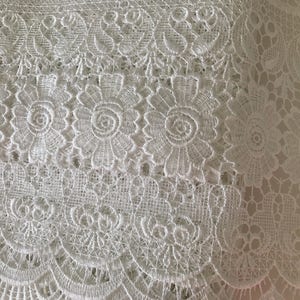 Guipure lace, curtain lace, very wide white 31 cm wide high quality image 2