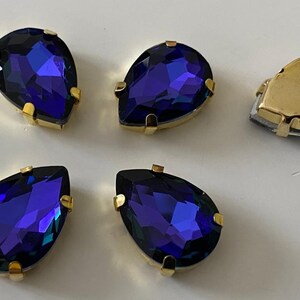 Lot of 5 crystal rhinestones 13*18 mm, almond crystal rhinestones,