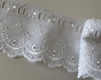 White English embroidery lace