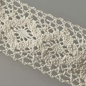 Dentelle en coton beige de 4 cm en largeur