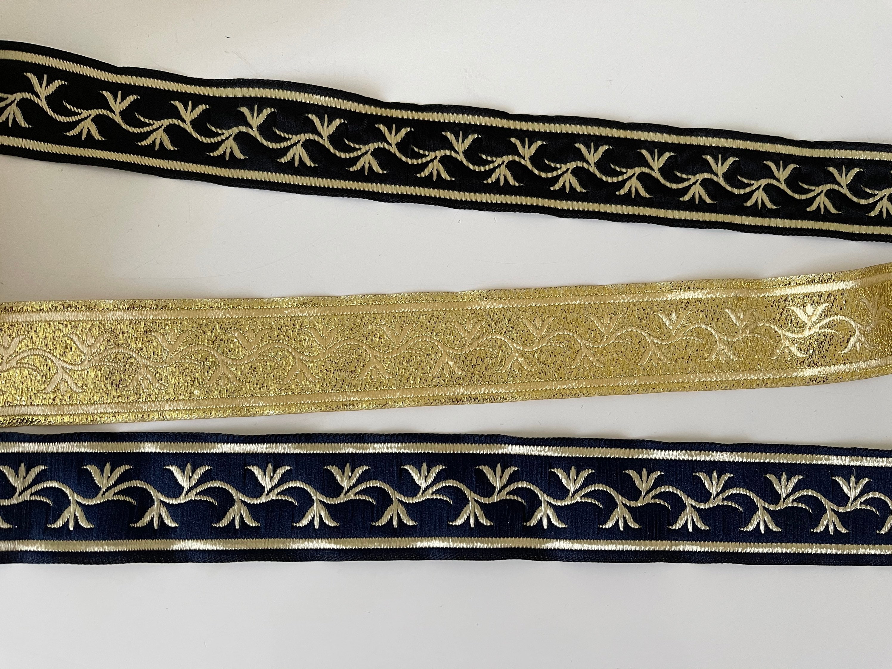Medieval Braid, Medieval Ribbon, 3.5 Cm Wide, Gold, Black and Gold - Etsy