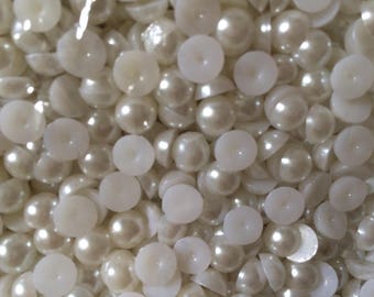 Demi perle ,demi perle blanc,demi perle acrylique,demi perle 8 mm,