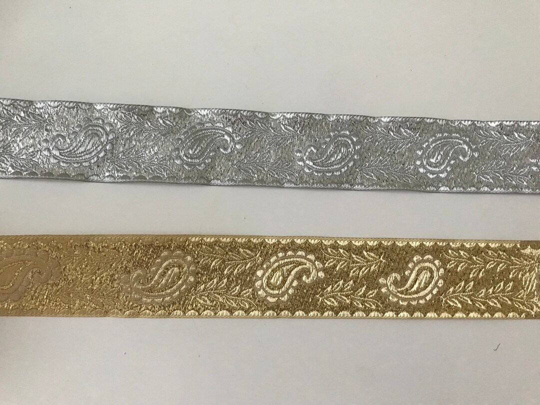 Medieval Braid, Silver Ribbon, Gold Ribbon, 3.5 Cm Wide. - Etsy