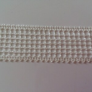 Ruban dentelle 2 cm largeur beige impression fait main