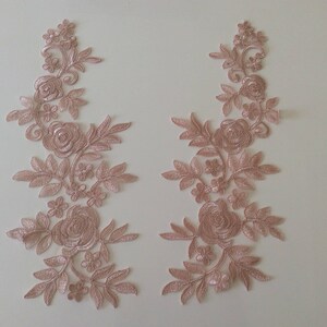 Applique to sew, old pink lace, old pink applique,