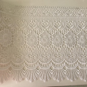 Dentelle guipure,dentelle rideaux, tres large blanche de 31 cm en largeur haute qualité image 1