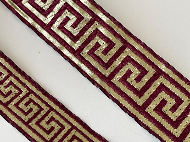 Medieval Braid, Medieval Ribbon, 2 Cm X 3.5 Cm, Burgundy and Gold Braid ...