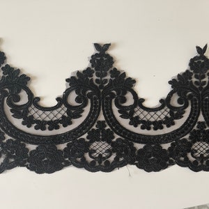 Black wave lace 15 cm wide guipure