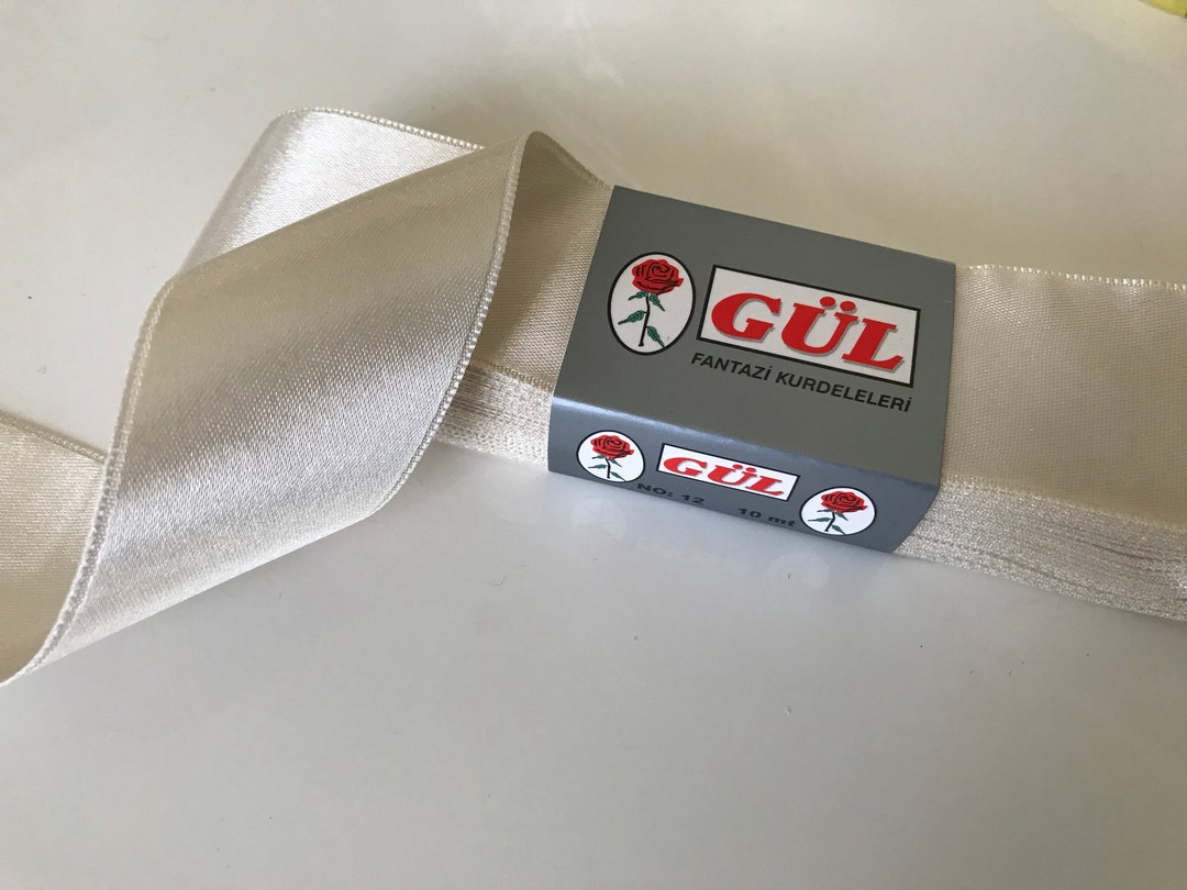 Ecru Satin Ribbon, 4 Cm Wide Ribbon, Beige Ribbon, Satin Ribbon, Red ...