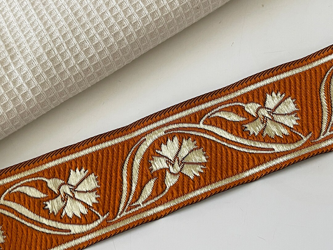 Medieval Braid Medieval Ribbon 3.5 Cm Orange and Gold - Etsy