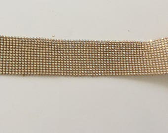 Galon strass a coudre ou coller sur vetement doré,ceinture doré' ceinture cristal,