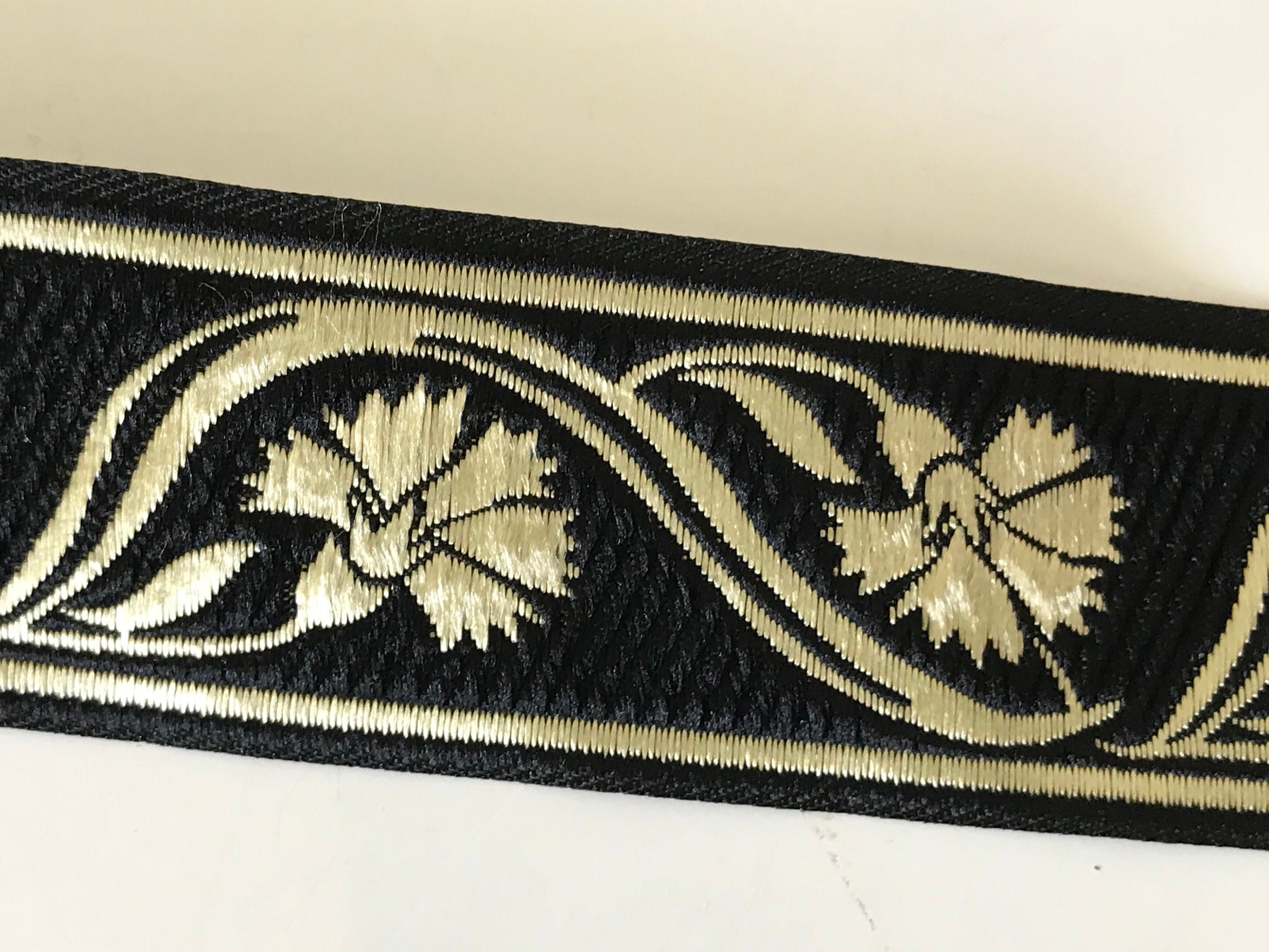 Medieval Braid, Medieval Ribbon, 3.5 Cm Wide, Burgundy and Gold, Black ...