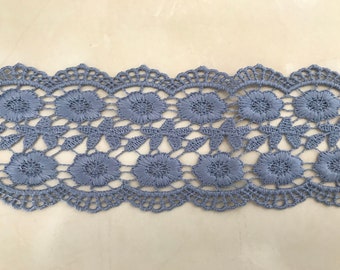 Dentelle bleu,dentelle coton,dentelle entre deux,