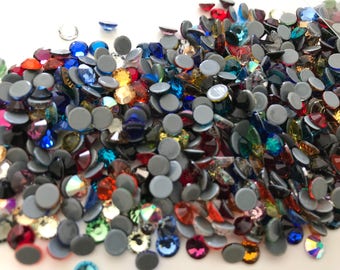 4 or 5 mm hotfix rhinestones in multicolor crystal