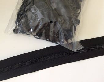 Zipper black meter 3 centimeters wide