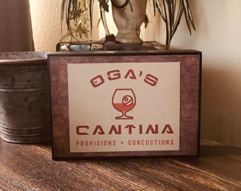 Handmade Oga's Cantina Bar Sign - Star Wars Galaxy's Edge Decor