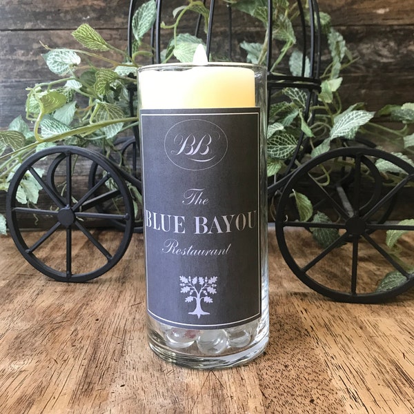 Disneyland Blue Bayou Restaurant New Orleans Square Club 33 Glass Candle Holder Vase Home Accent Bar Table Decor