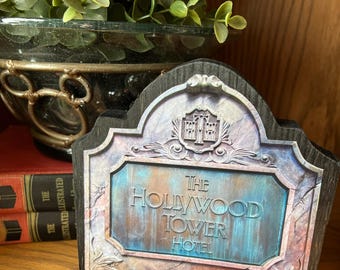 Disney Tower Of Terror Hollywood Hotel Walt Disneyworld California Adventure Park Halloween Twilight Zone Home Decor Accent Sign