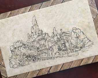 Big Thunder Mountain Railroad Frontierland Disneyland Disney World Wildest Ride in the Wilderness Home Decor Accent Wall Art Sign