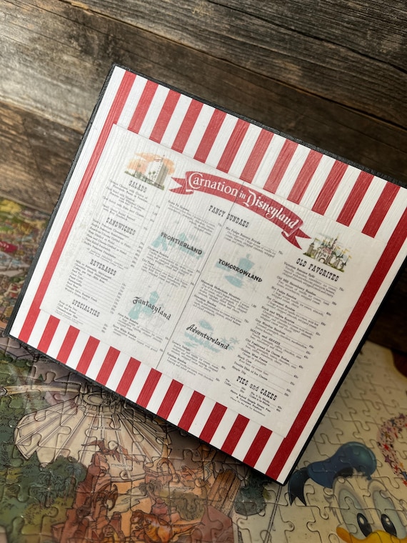 Vintage Carnation Cafe Menu Ice Cream Parlor Disneyland Main Street Restaurant Disney Home Decor Sign