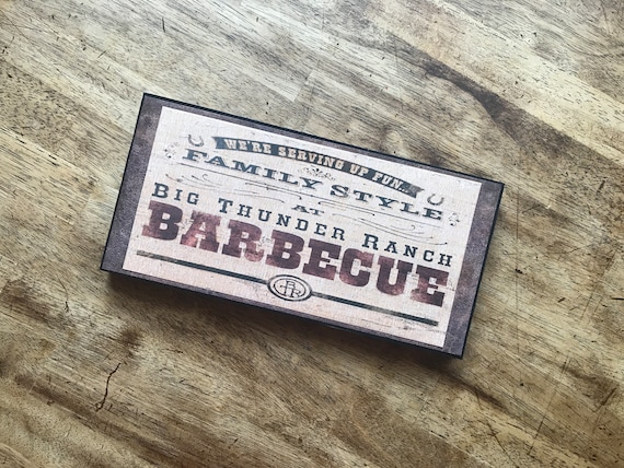 Big Thunder Mountain Ranch Barbecue Disneyland Frontierland Home Decor Kitchen Bar Sign Wall Art