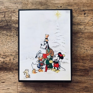 Mickey, Donald and Goofy Caroling Disney Christmas Home Decor Sign image 1