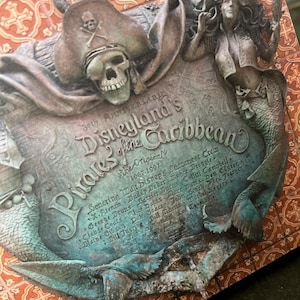 Disneyland Pirates of the Caribbean Fountain Plaque above the Water Feature at the Attraction Entrance Wood Home Decor Sign Art