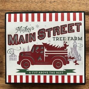 Mickey&#39;s Main Street Tree Farm Disneyland Disney Christmas Home Decor Sign