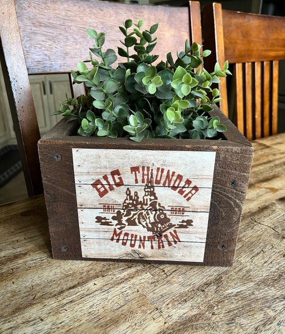 Disney's Big Thunder Mountain Railroad Reclaimed Barn Wood Decorative Box Disneyland Home Accent Bar Decor
