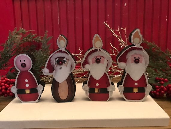 Disney Chip and Dale Mischief Santa Candle Set Vintage Cartoon