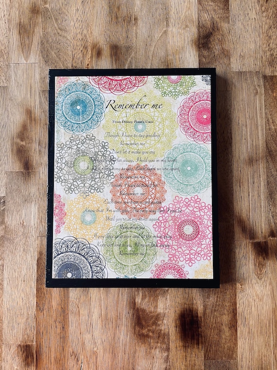Disney Coco "Remember Me" Plaza de la Familia California Adventure Pixar Home Decor Wall Art Sign