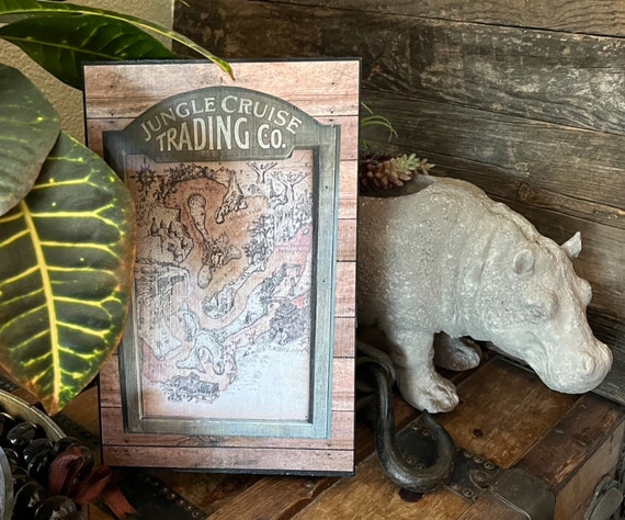 Disneyland WDW Jungle Cruise Trading Co. Map Sign Wall Art Adventureland Home Decor Gifts for Her