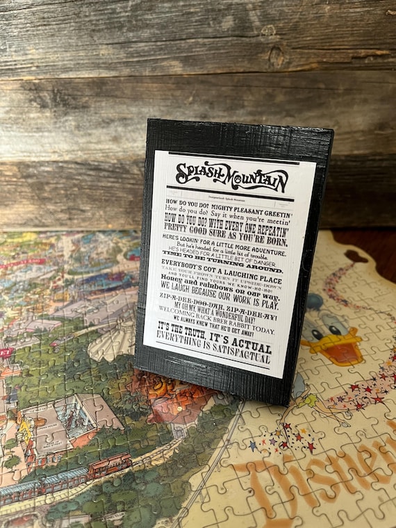 Whimsical Splash Mountain Lyrics Wood Sign, Disney Laughing Place, Disneyland, Walt Disney World Attraction Ride Home Decor Accent