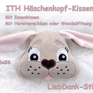 Embroidery Design, ITH Häschen-Kissen Set 16x26 Rahmen Bild 1