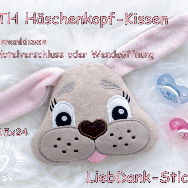 Embroidery Design, ITH Häschen-Kissen - Set 15x24 Rahmen